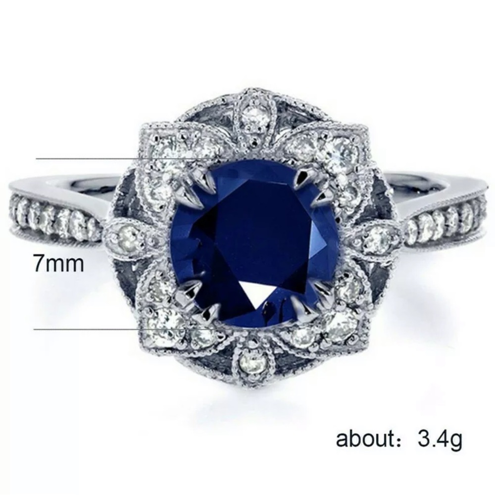 Round Cut Cubic Zircon Women Engagement Jewelry Fashion 925 Silver Ring - Picture 6 of 6